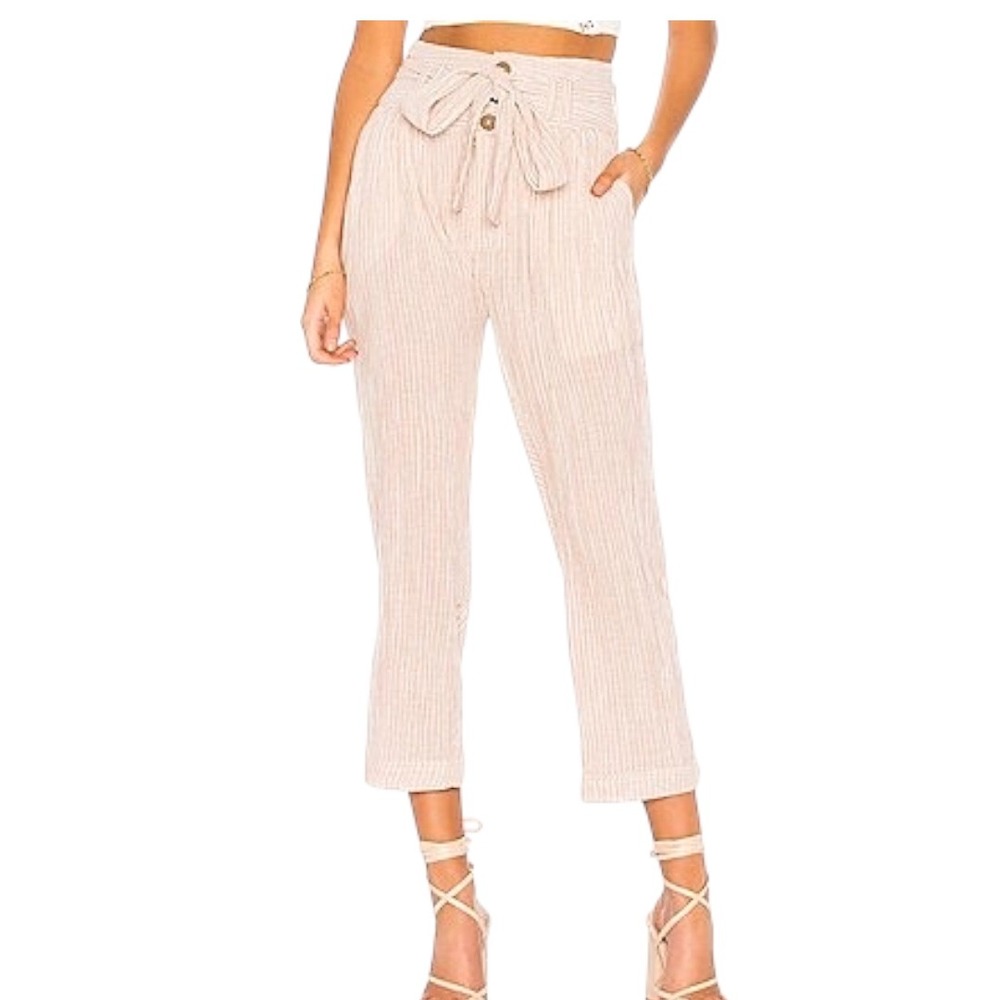 Free‎ People Rumors Slub Cotton Yarn Dye Tie Waist Harem Pant in Natural 8